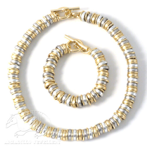 Aluminium Jewellery RRG Bracelet (Large Tube) - Silver / Gold - Image 2