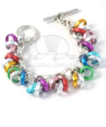 Aluminium Jewellery Chain 12 Bracelet ( Large Loop) - Multicolour/Silver