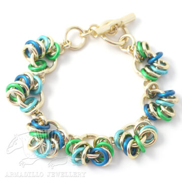 Aluminium Jewellery Chain 15 Bracelet (Small Loop) - Marine/Gold