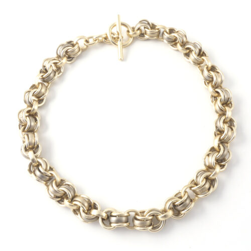 Aluminium Jewellery Chain 4 Bracelet - Khaki / Gold - Image 2