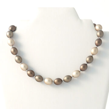 Mooi Oval Bead Necklace - Shades of Gold