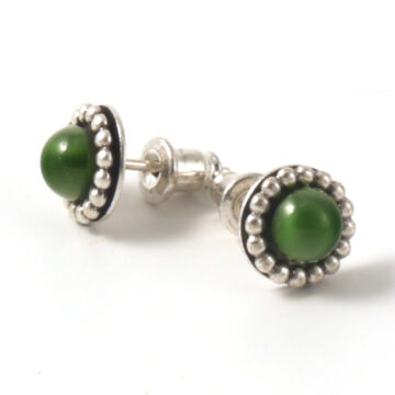 Sergio Mini-stud Earrings - Mid Green