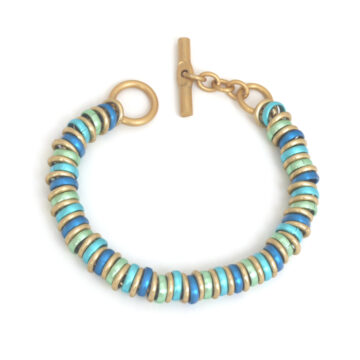 Aluminium Jewellery Chain RRK Bracelet (Small Tube) - Marine/Matt Gold