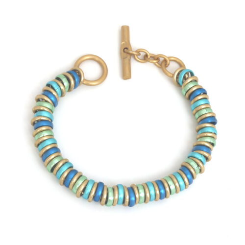 Aluminium Jewellery Chain RRK Bracelet (Small Tube) - Marine/Matt Gold