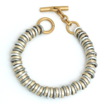 Aluminium Jewellery Chain RRK Bracelet (Small Tube) - Silver/Matt Gold