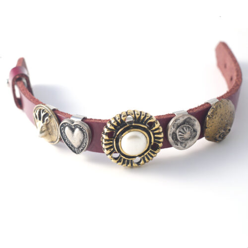 Sari Leather Strap with 5 Buttons - No 1 - Image 3