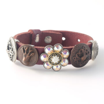 Sari Leather Strap with 5 Buttons - No 11