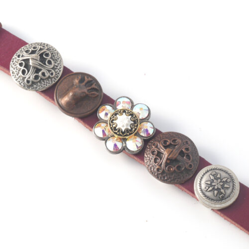 Sari Leather Strap with 5 Buttons - No 11 - Image 2