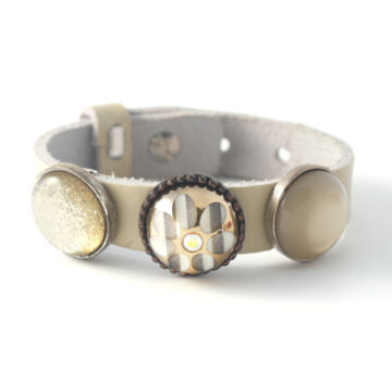 Sari Leather Strap with 3 Buttons - No 2