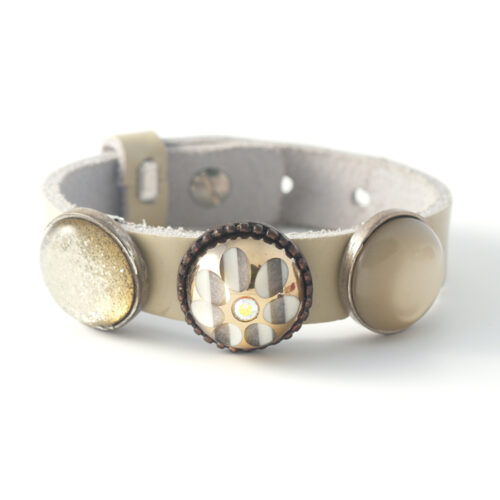 Sari Leather Strap with 3 Buttons - No 2