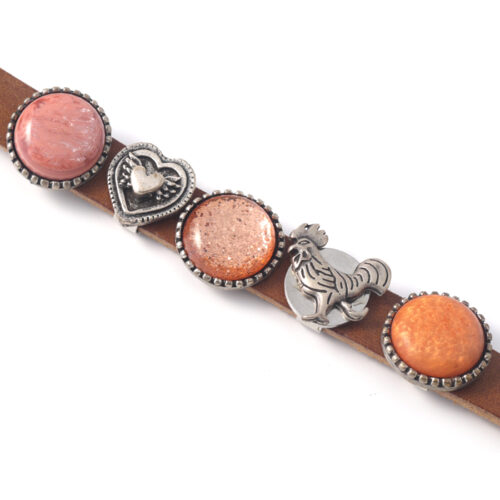 Sari Leather Strap with 5 Buttons - No 4 - Image 2