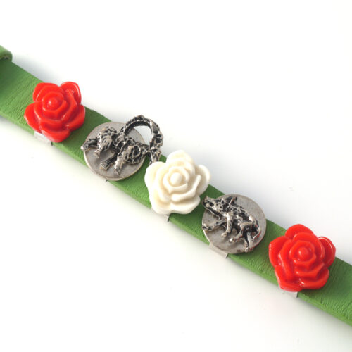 Sari Leather Strap with 5 Buttons  - No 7 - Image 2