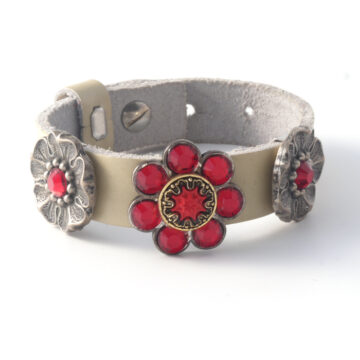 Sari Leather Strap with 3 Buttons - No 8