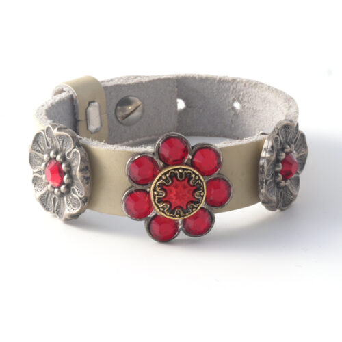 Sari Leather Strap with 3 Buttons - No 8