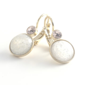 Bohemia Drop Earrings - Colour 01 (White) with Rose Crystal/g