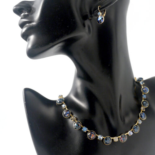 Bohemia Necklace 01 – Colour 06 (Navy Mix) / Gold - Image 4