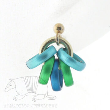 Aluminium Jewellery Stud Earrings - Marine/Gold