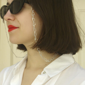 Cellulose Acetate Glasses Chain Style 1 - White Shell