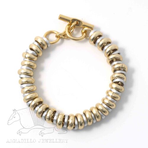 Aluminium Jewellery Stud Earrings - Shiny Gold/Silver - Image 3