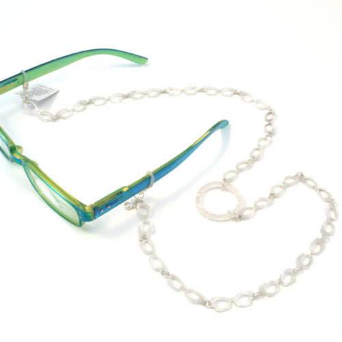 Cellulose Acetate Glasses Chain Style 1 - White Shell - Image 3