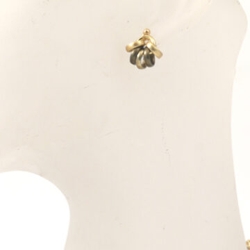 Aluminium Jewellery Stud Earrings - Khaki/Gold