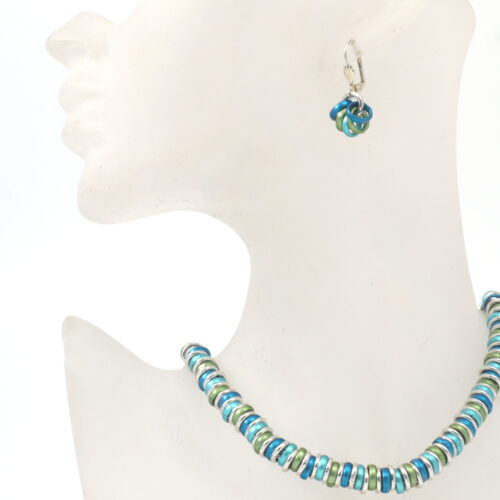 Aluminium Jewellery Drop Earrings - Marine/gold - Image 2