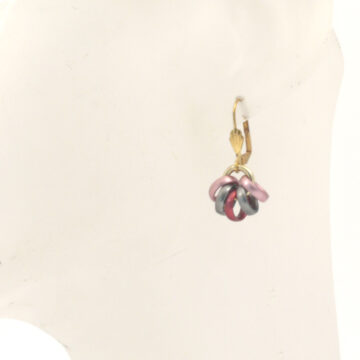Aluminium Jewellery Drop Earrings - Rose, Anthracite/Gold