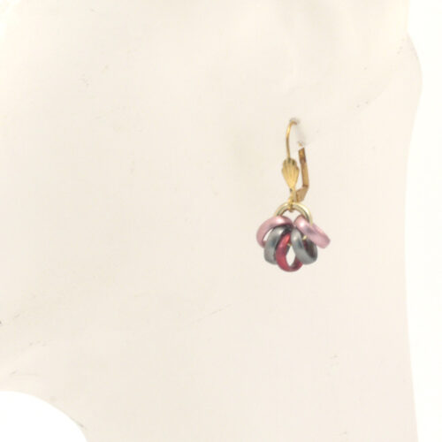 Aluminium Jewellery Drop Earrings - Rose, Anthracite/Gold