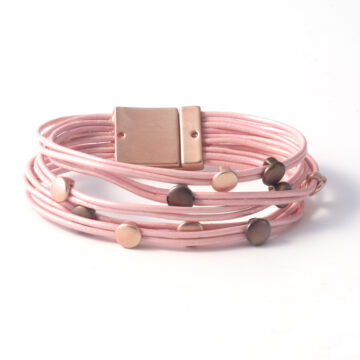 Strings Leather Bracelet - Blush