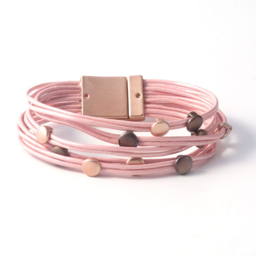 Strings Leather Bracelet - Blush