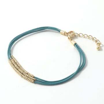 Abacus Bracelet - Turquoise Leather