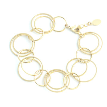 Circle Chain Double Rings Bracelet - Shiny Gold