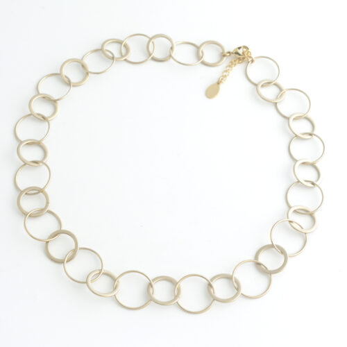 Circle Chain Single Rings Bracelet - Matt Gold - Image 2