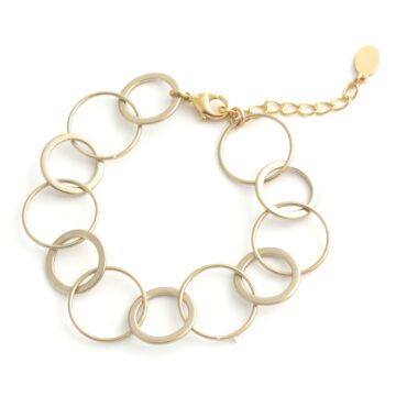 Circle Chain Single Rings Bracelet - Matt Gold