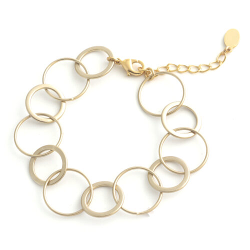 Circle Chain Single Rings Bracelet - Matt Gold