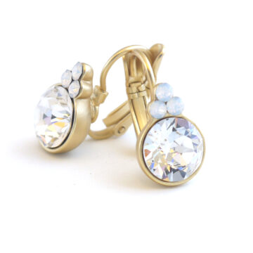 Biba Small Round Drop Earrings - Diamond/Gold