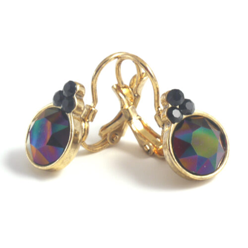 Biba Small Round Drop Earrings - Rain/Gold