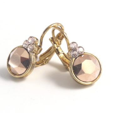 Biba Small Round Drop Earrings - Rosegold/Gold