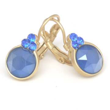 Biba Small Round Drop Earrings - Majestic Blue /Gold