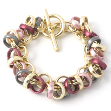 Aluminium Jewellery Chain 12 Bracelet ( Large Loop) - Rose Anthracite/Gold