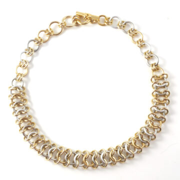 Aluminium Jewellery Chain 29 Necklace - Matt Gold/silver