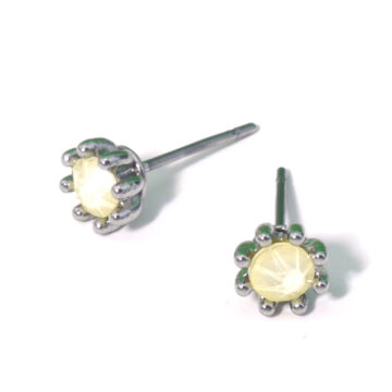 Biba Mini Dot Studs - Light Lemon/Silver