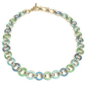 Aluminium Jewellery Chain 28 necklace - Matt Gold / Marine