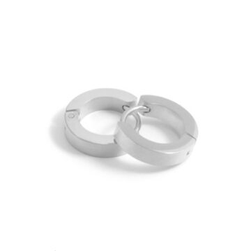 9mm x 4mm Hoops - Matt Rhodium