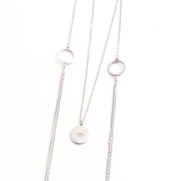 KK Long Necklace SD36 - Silver