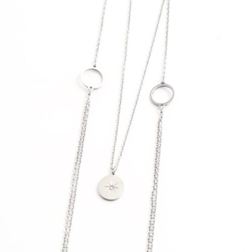 KK Long Necklace SD36 - Silver