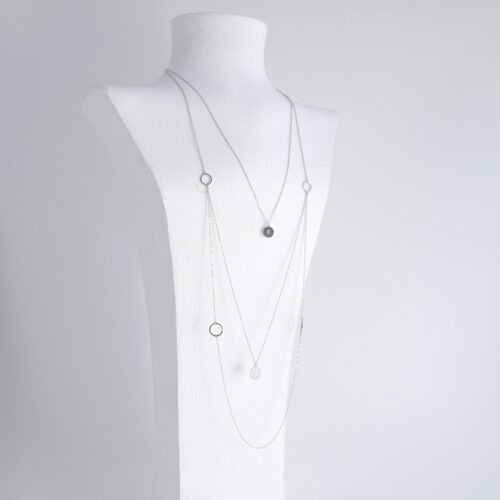 KK Long Necklace SD36 - Silver - Image 2