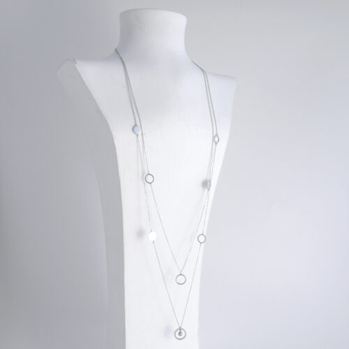 KK Long Necklace SD37 - Silver - Image 2