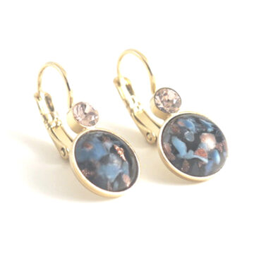 Bohemia Drop Earrings - Colour Blue Mix/g (Rose Crystal)