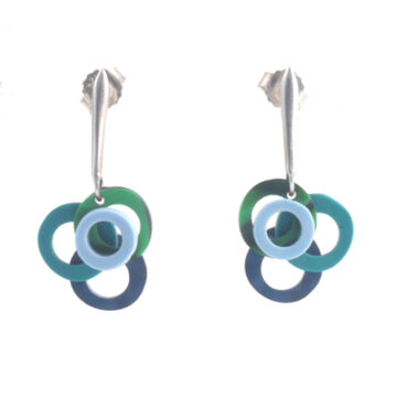 Cellulose Acetate Circle Dance Drops - Blue Mix